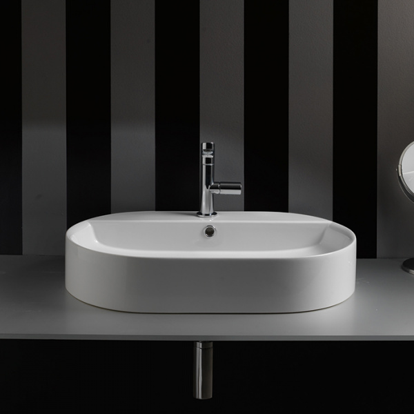 Kerasan Ciotola Раковина 65х40 см, 1 отв., цвет: белый