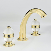 THG Amboise Onyx noir Смеситель для раковины, 3 отв., цвет: золото/оникс