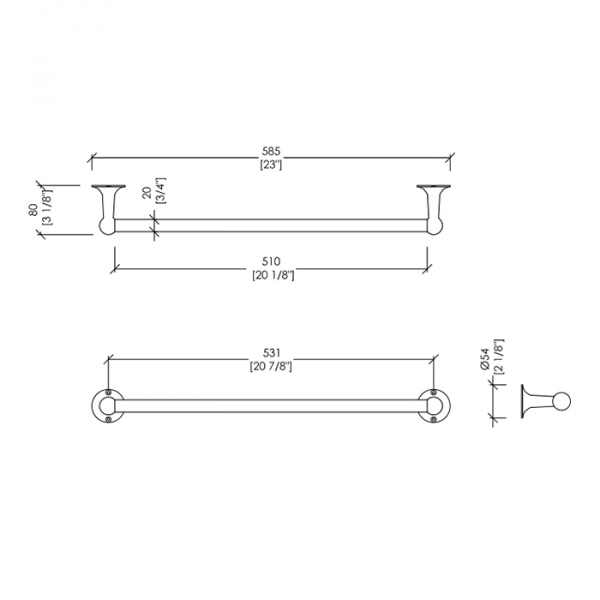 Devon&Devon New York Полотенцедержатель 38.5 см, подвесной, цвет: никель блестящий