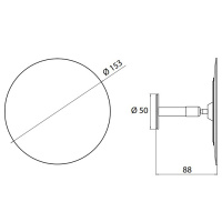 EMCO Pure Зеркало косметическое, Ø200мм, настенное, самоклеющееся, 7x кратное увеличение, подвесной, цвет: хром