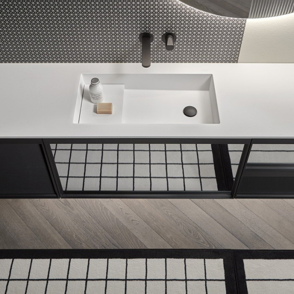 Antonio Lupi Bemade Комплект подвесной мебели с тумбами под раковину, раковиной PODIO90, зеркалом с подсветкой, 90 см, цвет: Rovere Ardesia