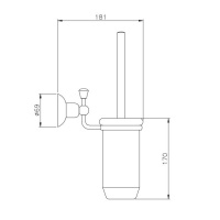 Nicolazzi Cristallo Di Rocca Ершик для унитаза подвесной, цвет: керамика / золото