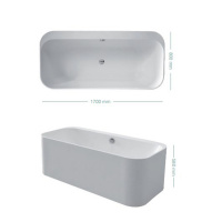 Kerasan Tribeca Ванна отдельностоящая, акриловая  170х80х58см в комплекте со сливом Click-clack, цвет: белый