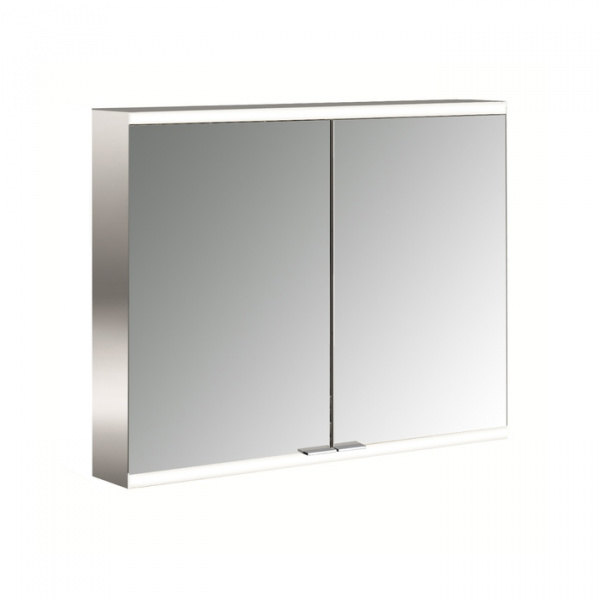 EMCO Prime2 Зеркальный шкаф 80xh70см с подсветкой, навесной,  2 двери, 2 полки, розетка, цвет: белый