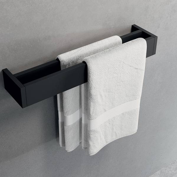 Novellini Kuadra Полотенцедержатель двойной 60см., цвет: черный матовый