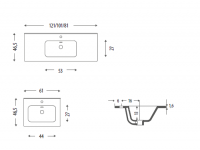 EBAN Paola комплект мебели, с раковиной Slim и зеркалом Filo, 61см, Цвет: PERGAMON