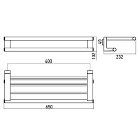 EMCO System2 Полочка с полотенцедержателем, 60см, подвесной, цвет: хром