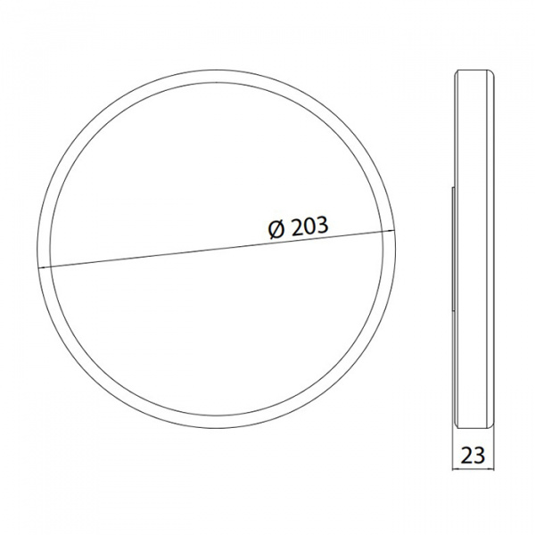 EMCO Pure Зеркало косметическое, Ø203мм, настенное, самоклеющееся, 3x кратное увеличение, подвесной, цвет: хром