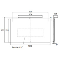 EMCO Зеркало со LED подсветкой, B100xH59см