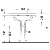 Duravit 1930 Пьедестал для раковины 29,6 см, с покрытием wondergliss, цвет: белый