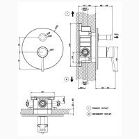 Gessi Goccia Встраиваемый однорычажный смеситель с переключателем, внешняя часть, цвет: хром