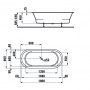 Laufen Pro Ванна встраиваемая, 180X80х64см, овальная с ножками , без слива-перелива