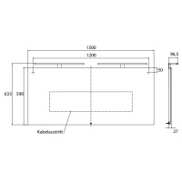 EMCO Зеркало со LED подсветкой, B130xH59см