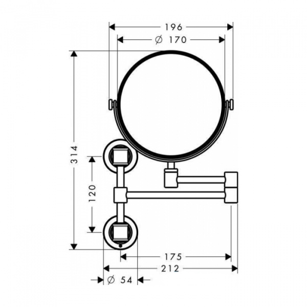 Axor Montreux ​Зеркало​ косметическое, подвесной, монтаж, цвет: полированное золото
