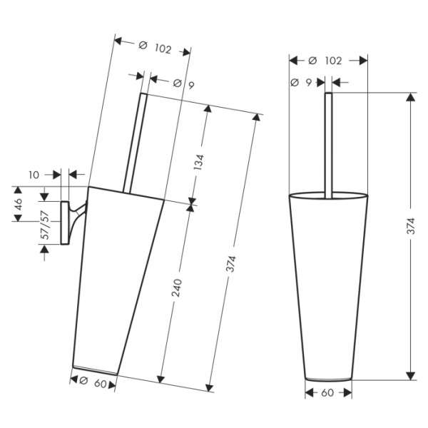 Axor Starck Organic Набор для WC, подвесной, цвет: хром