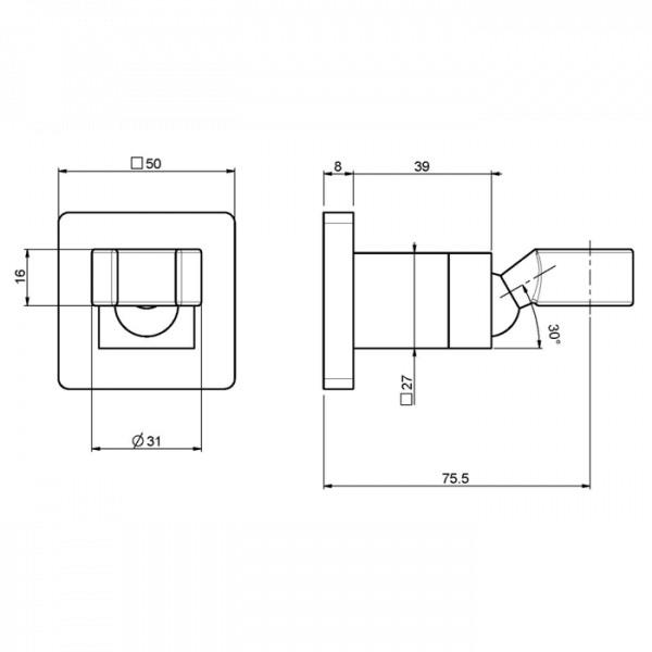Carlo Frattini Wellness Держатель для душа квадратный, цвет: хром