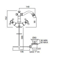 Sbordoni Londra Смеситель для биде на 1 отверстие, цвет: черный никель