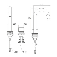 EMCO Asis Смеситель для раковины, на 2 отверстия излив 120мм, цвет: хром