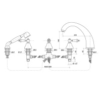 Смеситель для ванны Bongio Capri, цвет: золото