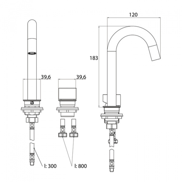 EMCO Asis Смеситель для раковины, на 2 отверстия излив 120мм, цвет: хром