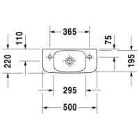 Duravit DuraStyle Раковина 50х22 см, 1 отв., без перелива, цвет: белый