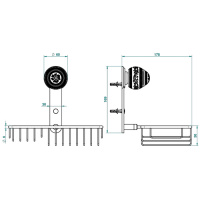 THG Marquise porcelaine noire Полочка металлическая, решетка, 24х13см., подвесной, цвет: золото/черный фарфор