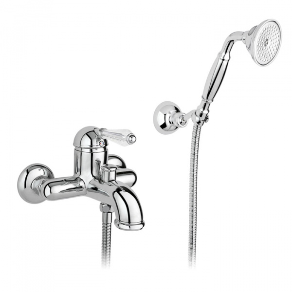 Nicolazzi Cristallo Liberty Смеситель для ванны однорычажный, настенный, с ручным душем, цвет: хром