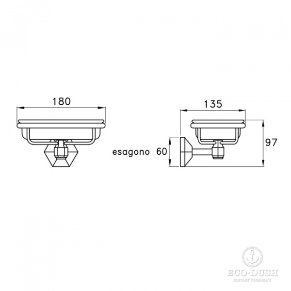 Stella Eccelsa Держатель мыльницы подвесной(без мыльницы) 1022 цвет: хром