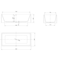 KNIEF Shine Ванна отдельностоящая 180х80х50см  со сливом,  с LED подсветкой 