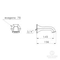 Stella Eccelsa Настенный излив для ванны 0/250, цвет: золото