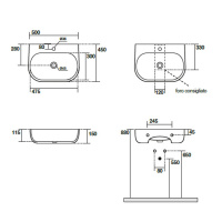 Kerasan Nolita Раковина 50х45 см, 1 отв., подвесная/накладная, цвет: Borgogna matt