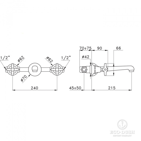 Stella Italica Встраиваемый смеситель для раковины 3229, цвет: хром