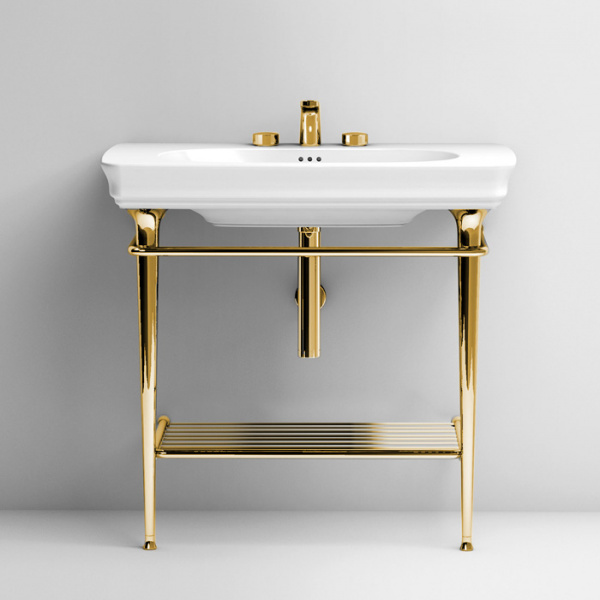 Artceram Civitas Металическая структура Quadra 70х40хh80,5см, полка сетка, цвет: золото