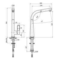 Carlo Frattini Kitchen Смеситель для кухни с выдвижной лейкой, цвет: хром
