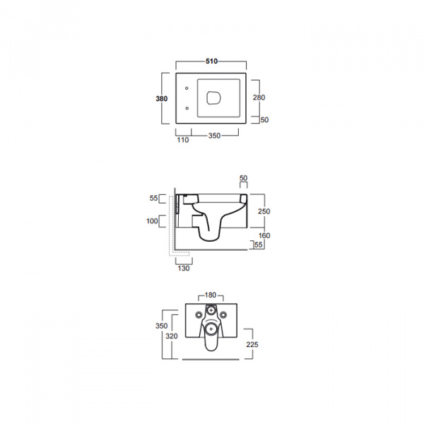 SIMAS Frozen Унитаз подвесной 38х51см, цвет: черный