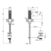 Gessi Cesello Смеситель однорычажный для биде с донным клапаном, цвет: шлифованная сталь