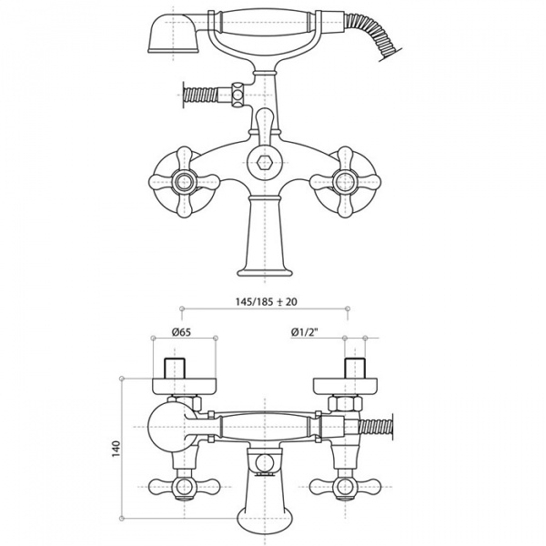 Смеситель для ванны Bongio Axel, цвет: хром