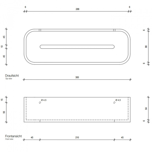 Decor Walther Stone DCT30 Душевая полочка 30x10см, подвесная, цвет: белый / хром