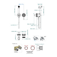 THG Hirondelles Gold Stamped Гигиенический душ со встраиваемым смесителем, настенный, цвет: хром