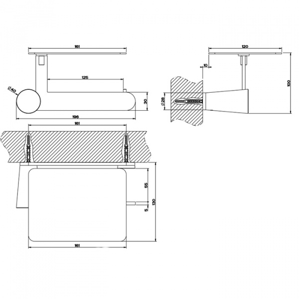 Gessi Cono Держатель т/б настенный с крышкой , цвет: хром
