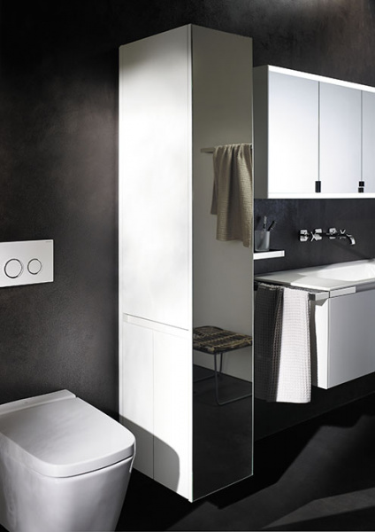 Burgbad Yso Шкаф подвесной зеркальный 32x43x176см, цвет: белый матовый