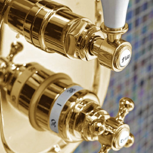Sbordoni Parigi Термостатический смеситель на 2 отверстия, цвет: глянцевая латунь