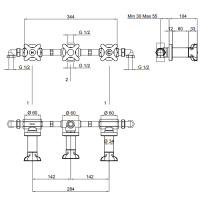 Antonio Lupi Timbro Смеситель для душа, встраиваемый, на 3 отв., с переключателем потоков на 2 выхода, цвет: хром