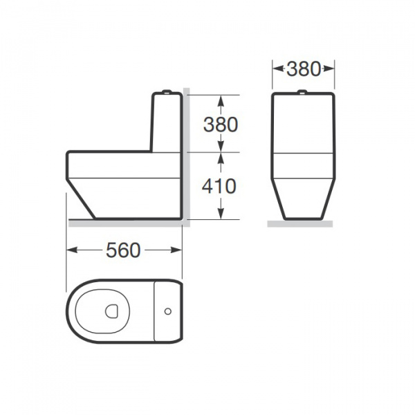 Armani Roca Baia Унитаз моноблок 56x38x41см безободковый, слив горизонтальный, цвет: белый