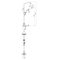 Gattoni PD Душевая стойка, с термостатом, ручным душем и верхней лейкой, диаметром 200 мм с "антикальцием", цвет: хром