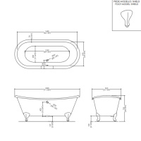 Devon&Devon Admiral Ванна чугунная отдельностоящая 182х81хh72см