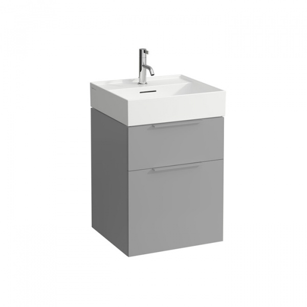 Laufen Kartell Тумба с раковиной, 49х45.5х61.5см, с 2 выдвиж. ящиками, с сифоном, цвет: серый матовый