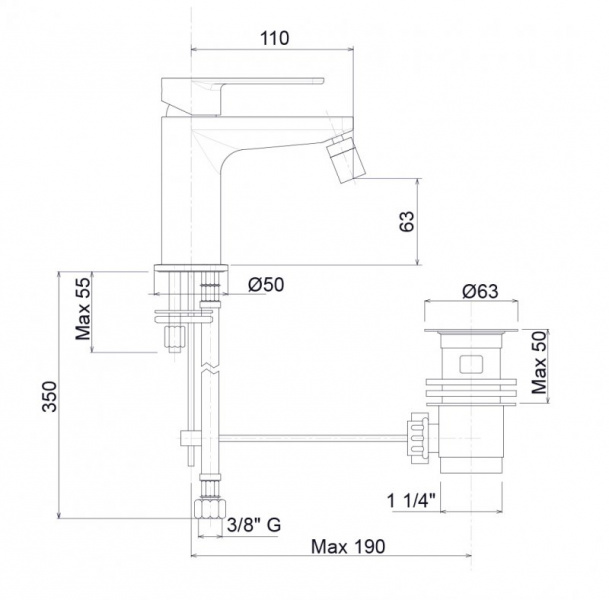 Смеситель для биде Cezares TIRRENO ,