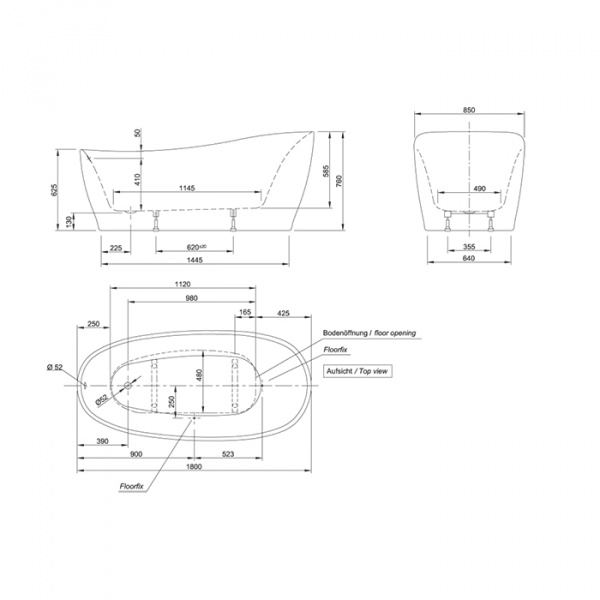 Knief Relax Ванна отдельностоящая 180х85х62/76см