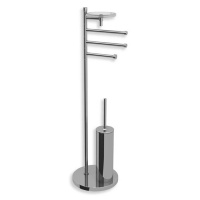 Bertocci Cinquecento Напольная стойка с ершиком и бумагодержателем, п/держателем и мыльницей, цвет: хром